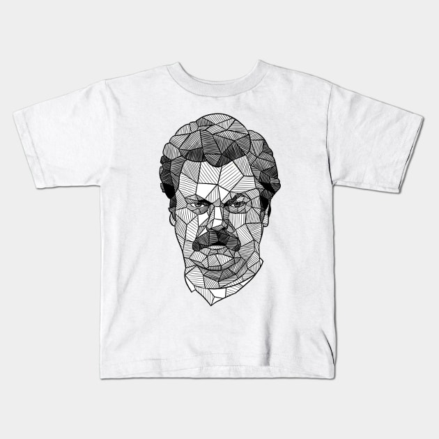 Sketchy Geometric Ron Swanson Kids T-Shirt by polliadesign